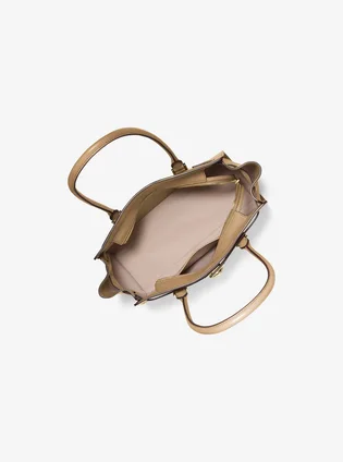 Сумка жіноча Michael Kors Hamilton Moderne Small Leather Satchel Brown 30F5GNXT0L-HUSK-126253