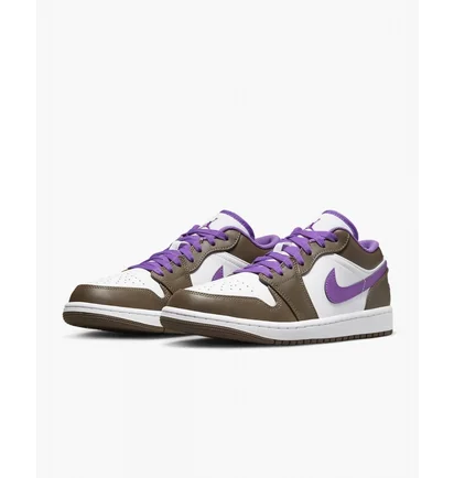 Кроссовки мужские Air Jordan 1 Low White/Brown 553558-215
