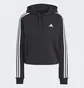 Худи женское Adidas Essentials 3-Stripes French Terry Crop Hoodie Grey Ic8767