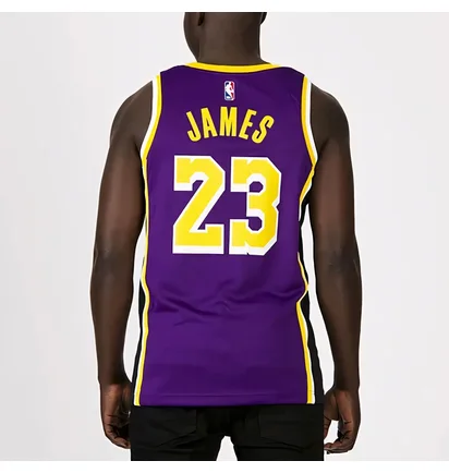 Майка унисекс Nike Nba Los Angeles Lakers Statement Edition Lebron James Violet/Black CV9481-508