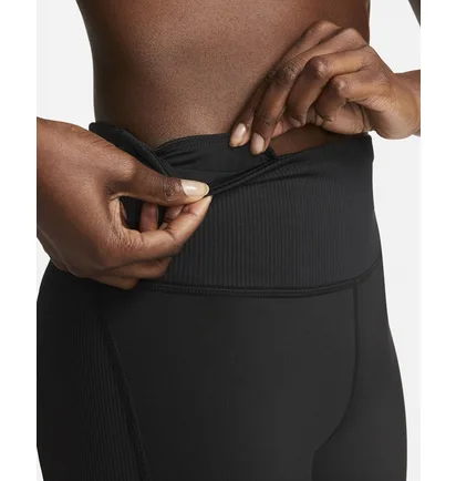 Шорти жіночі Nike Tight Mid-Rise Ribbed-Panel Running Shorts With Pockets Black DX2951-010