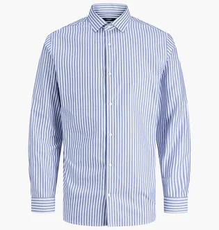 Сорочка чоловіча Jack & Jones Parker L/S Noos White/Blue 12227385