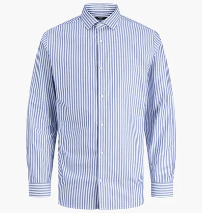 Сорочка чоловіча Jack & Jones Parker L/S Noos White/Blue 12227385