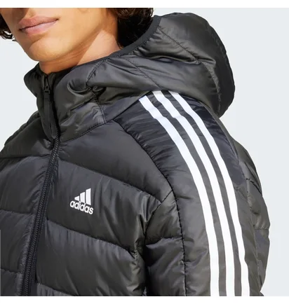 Парка мужская Adidas Essentials 3-Stripes Light Down Hooded Parka Black HZ8522