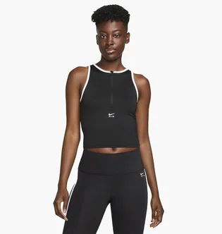 Майка женская Nike Air Dri-Fit WomenS 1/2-Zip Running Tank Top Black FB7624-010