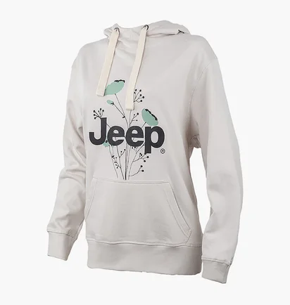 Худи женское Jeep Hooded Oversize Sweatshirt Botanical Print Beige O102606-J863