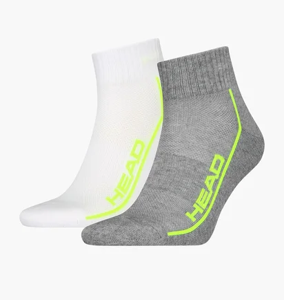 Шкарпетки чоловічі HEAD All Sports Performance Quarter White/Grey (2 пари) 701229022-004