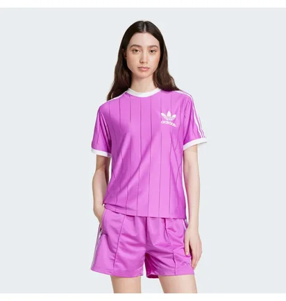 Футболка жіноча Adidas Adicolor 3-Stripes Pinstripe T-Shirt Pink IY7225