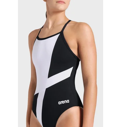 Купальник женский Arena Diamond Swimsuit Lightdrop Bac 42 Black/White 007757-510
