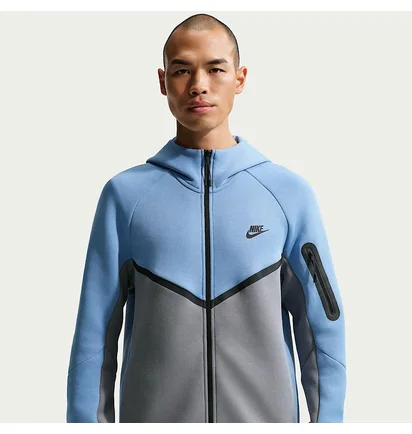 Толстовка чоловіча Nike Tech Fleece Fz Wr Blue/Grey HV0949-486