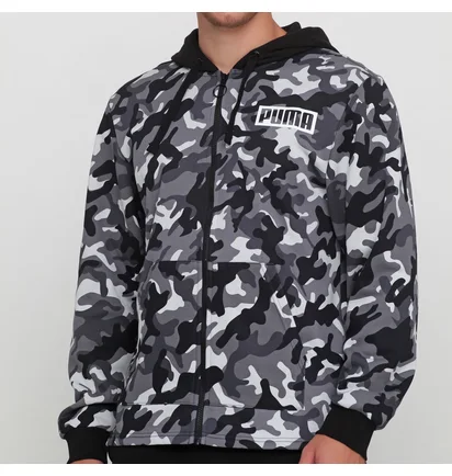 Толстовка чоловіча Puma Rebel Camo Fz Hoody Fl Grey 580557-01