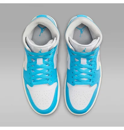 Кроссовки унисекс Nike 1 Mid White/Blue BQ6472-400