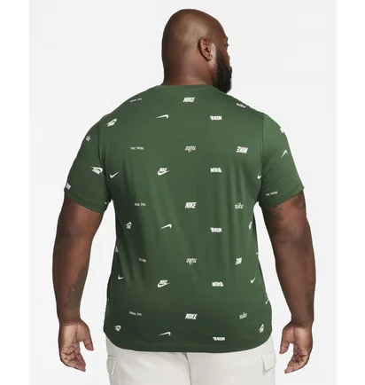 Футболка мужская Nike Club Allover Print T-Shirt Green FD1279-323