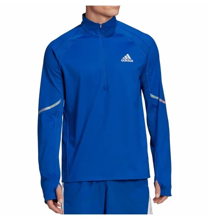 Кофта чоловіча Adidas Fast Half Zip Long Sleeve Running Top Blue HK5641