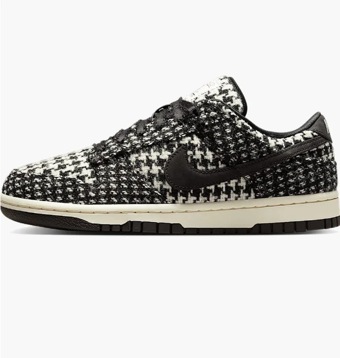 Кроссовки женские Nike Dunk Low Х Harris Tweed Black/White HQ5036-901