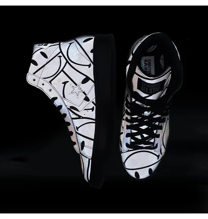 Черевики унісекс Converse X Chinatown Market Pro Leather High All Over Smiley Grey 171252C