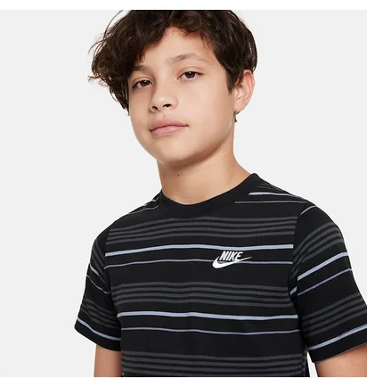 Футболка детская Nike Shirt K Nsw Tee Club Stripe Black FJ6348-011