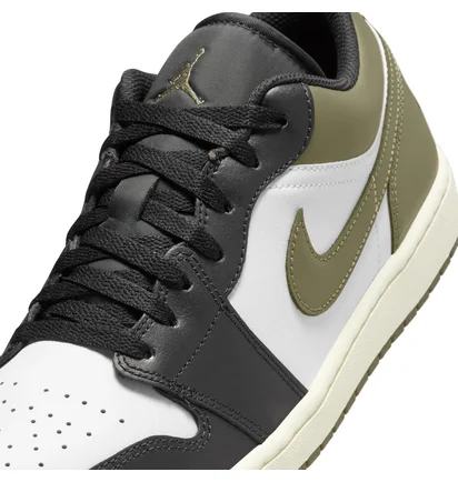 Кроссовки мужские Air Jordan 1 Low White/Olive 553558-092