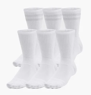 Носки Under Armour Essential 6Pk Crew Lg White 1387058-100
