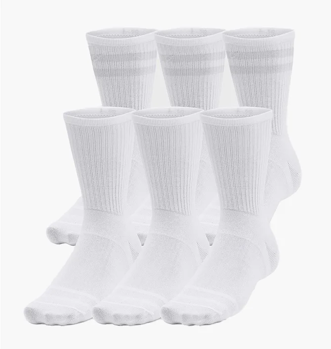 Носки Under Armour Essential 6Pk Crew Lg White 1387058-100