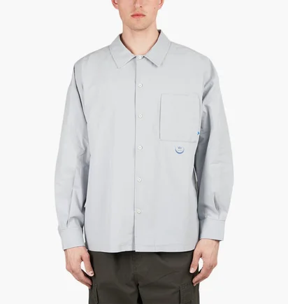Рубашка унисекс Liberaiders Poplin Longsleeve Shirt Grey 711042201