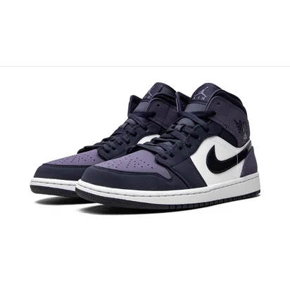 Кроссовки мужские Air Jordan 1 Mid Blue/Violet 554724-445