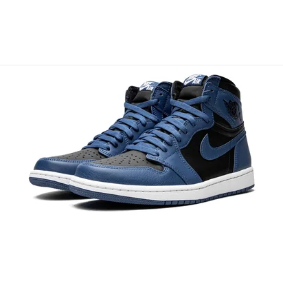 Кросівки чоловічі Air Jordan 1 High Og Black/Blue 555088-404