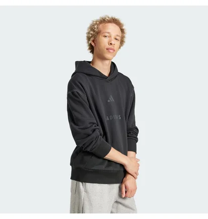 Худі чоловіче Adidas All Szn Fleece Graphic Sportswear Black JJ3665
