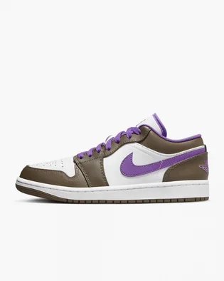 Кроссовки мужские Air Jordan 1 Low White/Brown 553558-215