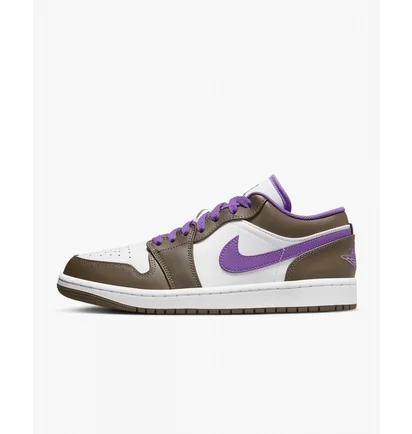 Кроссовки мужские Air Jordan 1 Low White/Brown 553558-215