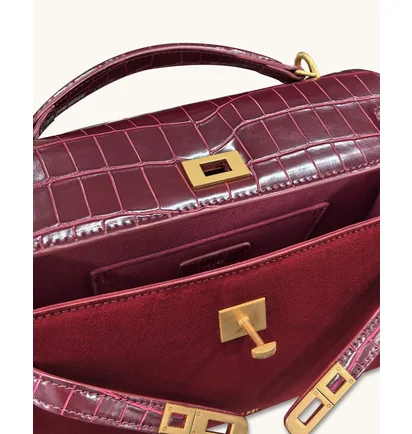 Сумка жіноча JW PEI Noor Faux Suede Top Handle Bag Bordo BB2025BG121869JWP