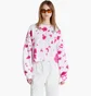 Кофта женская Nike Sportswear Oversized Fleece Tie-Dye Crew Sweatshirt White/Pink DM6357-621