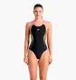 Купальник женский Arena Openings Swimsuit V Back Lb 44 Black/Green 008063-590