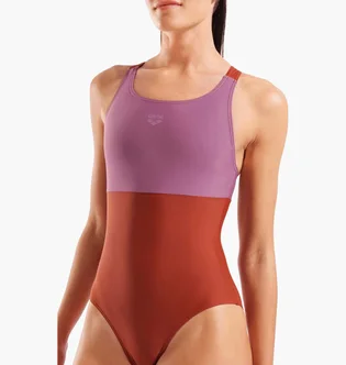 Купальник жіночий Arena Solid Racer Back Red/Violet 011414-409