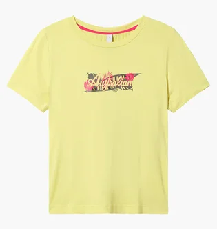 Футболка женская AUSTRALIAN Logo Flowers Tee Jersey V Yellow LSDTS0027-074