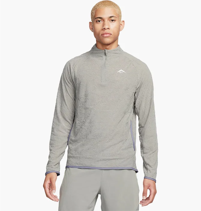 Кофта мужская Nike Trail Dri-Fit 1/2-Zip Running Top Grey FB7535-053