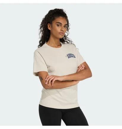 Футболка жіноча Adidas Collegiate Graphic Beige JM4348