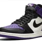 Кроссовки мужские Air Jordan 1 Retro Black/Violet 555088-501