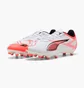 Бутсы унисекс Puma Ultra 5 Play Fg/Ag White/Orange 108169-01
