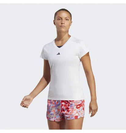 Футболка жіноча Adidas Aeroready Train Essentials Minimal Branding V-Neck Tee White Hr7878