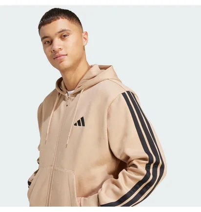 Толстовка мужская Adidas Essentials 3-Stripes Fleece Beige JX0745