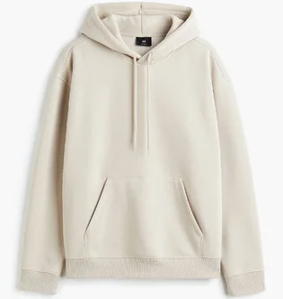 Худи мужские H&M Relaxed Fit Hoodie Beige 970819060