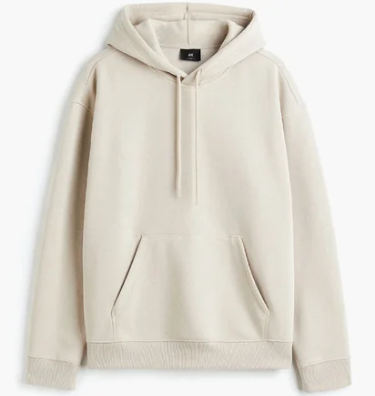 Худи мужские H&M Relaxed Fit Hoodie Beige 970819060