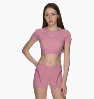 Топ жіночий Nike Dri-Fit Short-Sleeve Cropped Graphic Top Pink HM6369-699