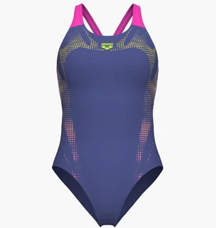 Купальник жіночий Arena Spider Web Swimsuit V Back Violet 007988-890