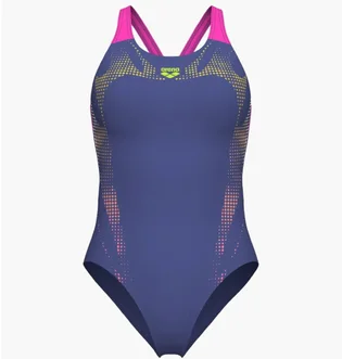 Купальник женский Arena Spider Web Swimsuit V Back Violet 007988-890