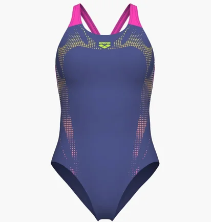 Купальник женский Arena Spider Web Swimsuit V Back Violet 007988-890