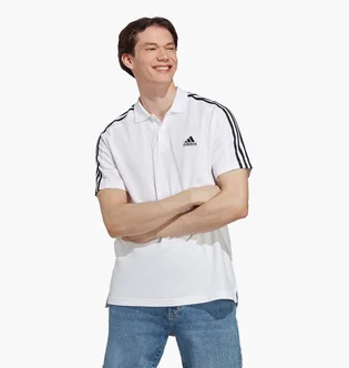 Поло чоловіче Adidas Essentials Piqué Embroidered Small Logo 3-Stripes Polo Shirt White Ic9312