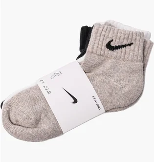 Носки унисекс Nike Cushion Quarter Training (3 пары, утепленные) Black/Grey/White Sx4926-901