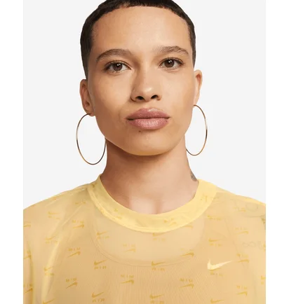 Футболка женская Nike Nsw Air Aop Mesh Crop Top Yellow DV8245-795
